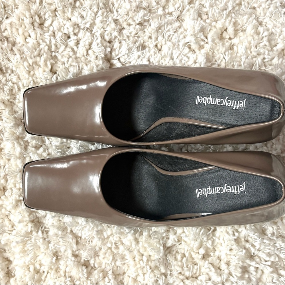 Jeffrey Campbell Taupe Square-Toe Flats